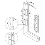 (HS top, HL top, HK top) Đế bản lề Blum cho tay nâng HS top, HL top, HK top khung nhôm kính