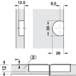 (16-21mm,90º) Bản lề lật HAFELE 342.66.730