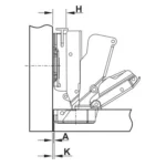 Bản lề cong nhiều giảm chấn Hafele SM 165 độ (kèm đế) 315.02.752