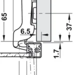 Bản lề cong vừa giảm chấn Hafele Metalla SM cho cửa khung nhôm 311.68.511 (kèm đế 311.71.540)