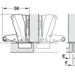 Bản lề cong vừa không giảm chấn Hafele Metalla A 165 độ 311.93.502 (kèm đế)