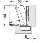 Bản lề cong vừa không giảm chấn Hafele Metalla A 165 độ 311.93.502 (kèm đế)
