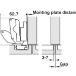 Bản lề cong vừa không giảm chấn Hafele Metalla A 165 độ 311.93.502 (kèm đế)
