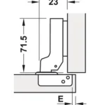 Bản lề cong vừa không giảm chấn Hafele Metalla SM mini 311.04.441
