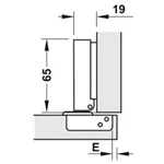 Bản lề thẳng giảm chấn Hafele Metalla A 315.30.721 (kèm đế)