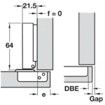 (14-22mm,SM,110º) Bản lề tủ HAFELE 315.06.750 METALLA SM (315.07.113)
