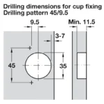 (14-22mm,SM,110º) Bản lề tủ HAFELE 315.06.750 METALLA SM (315.07.113)