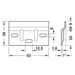 (1.6mm) Bas gắn tường treo tủ bếp Hafele 290.08.920