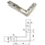 Bas đế khung nhôm HAFELE 342.79.718 342.79.717 cho bản lề tủ âm 3D