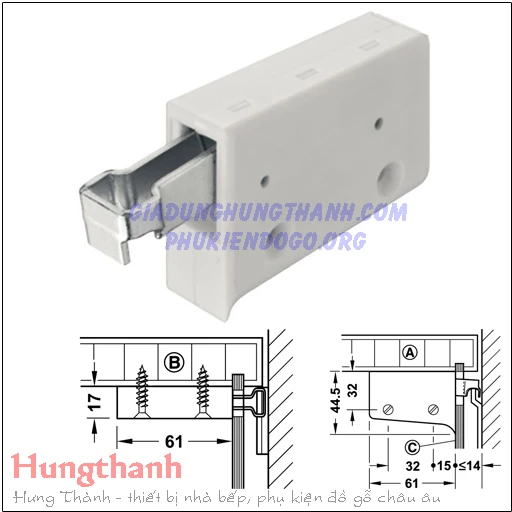 Bas treo tủ bếp Hafele 290.00.740