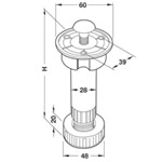 (80/100mm) Chân nhựa đen HAFELE 637.45.308 637.45.326 (160kg)