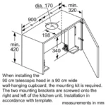 (90cm,700m3/h) Hút mùi BOSCH Series 8 DFS097K51 (rút)