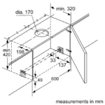 (90cm,700m3/h) Hút mùi BOSCH Series 8 DFS097K51 (rút)