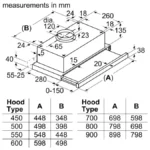 (60cm,310m3/h) Hút mùi BOSCH Series 2 DFT63CA61B (Rút)