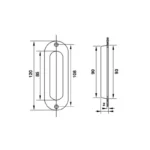 (DIY 120x42x14mm) Tay nắm âm HAFELE 489.72.101 (vàng bóng)
