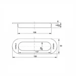 (DIY 150x50x13mm) Tay nắm âm HAFELE 489.72.143 (vàng bóng)