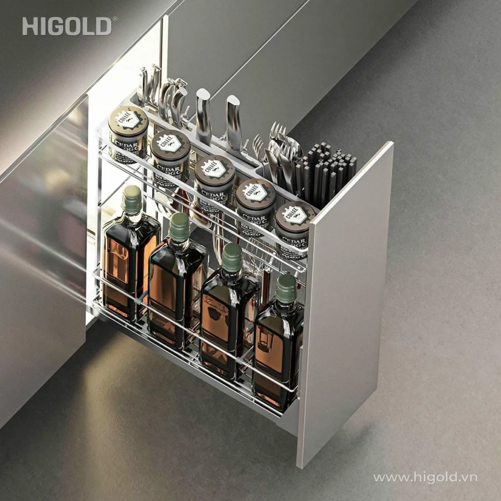 (250-450mm) Giá dao thớt chai lọ HiGold inox304 nan dẹt (Diamond )
