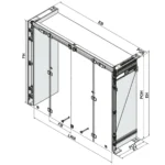 (H2980mm, duo+duo) Cửa trượt xếp âm Blum kết hợp REVEGO duo+duo