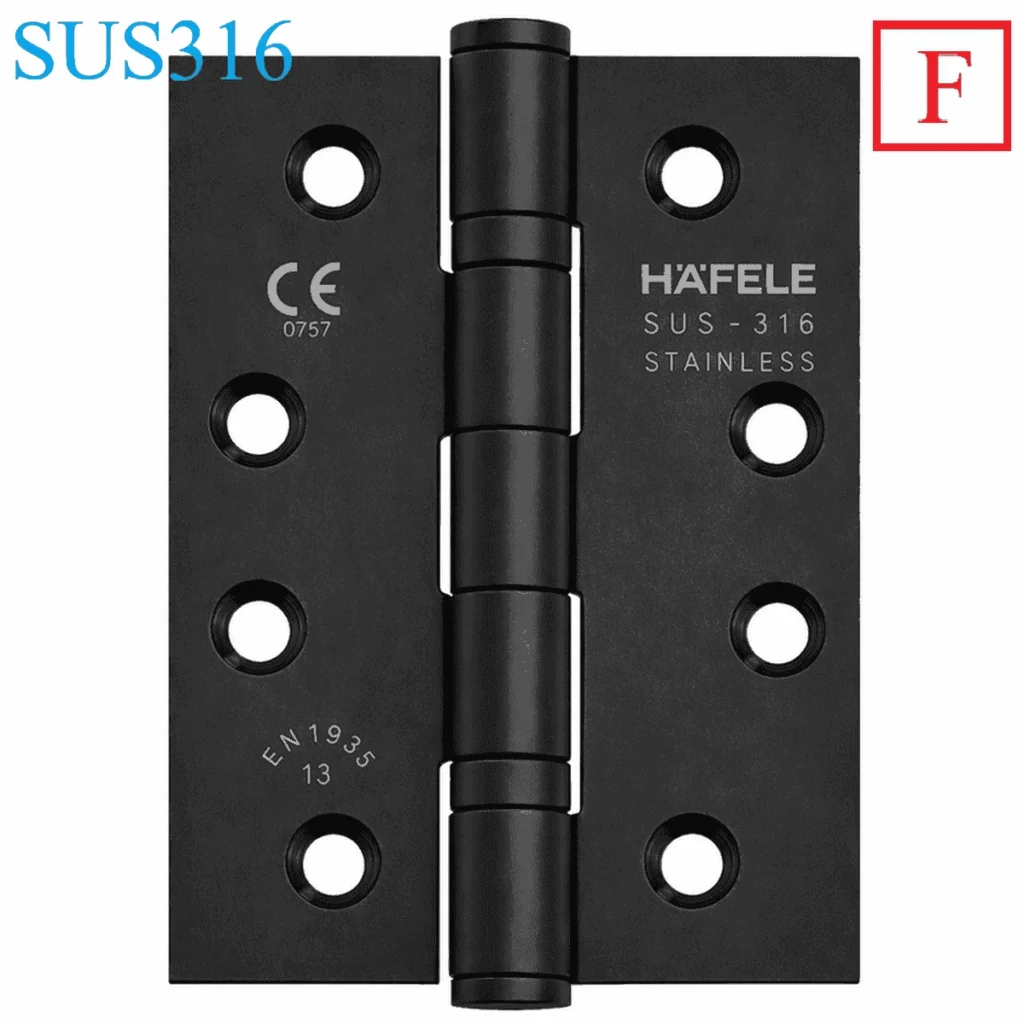 (F, 120kg,102x76mm, 2BB) Bản lề lá HAFELE 926.98.063 (đen mờ)