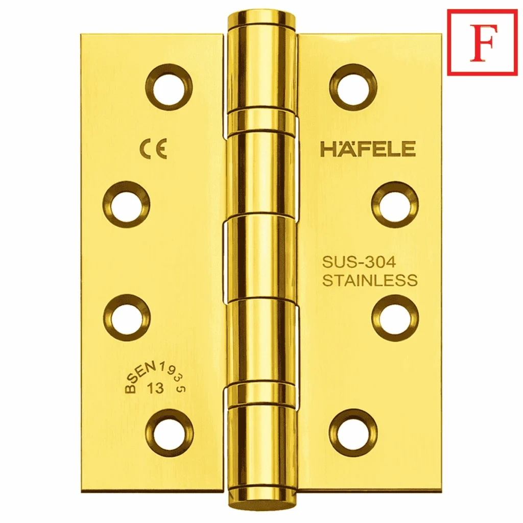 (F, 120kg,102x76mm, 2BB) Bản lề lá HAFELE 926.98.048 (vàng bóng)