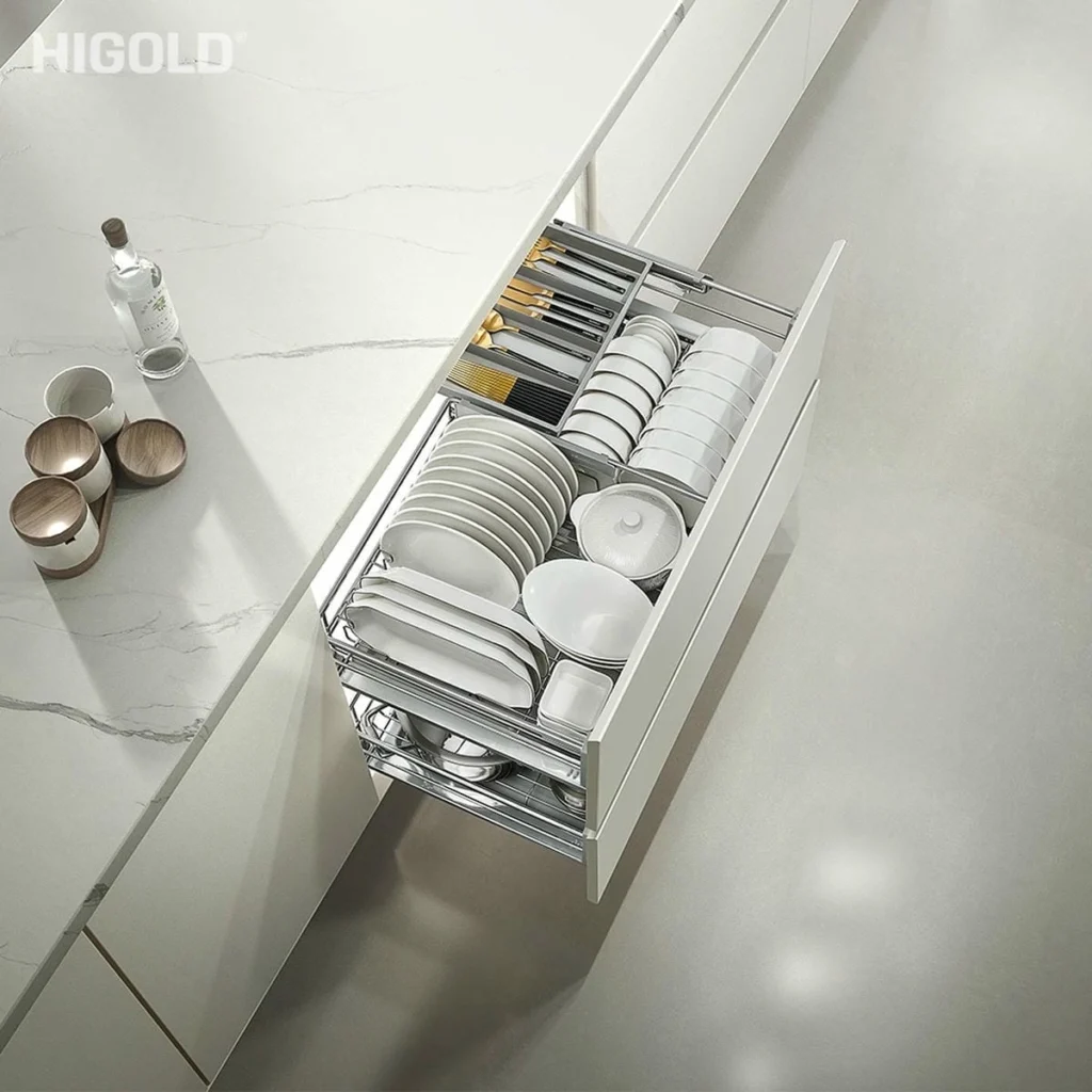 (600-900mm) Giá bát đĩa đa năng tủ dưới HiGold StarLink, inox304