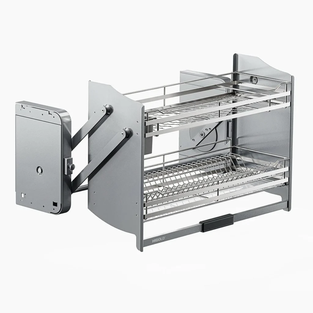 Giá bát đĩa nâng hạ, nan dẹt inox304 HiGold Series Diamond 2.0
