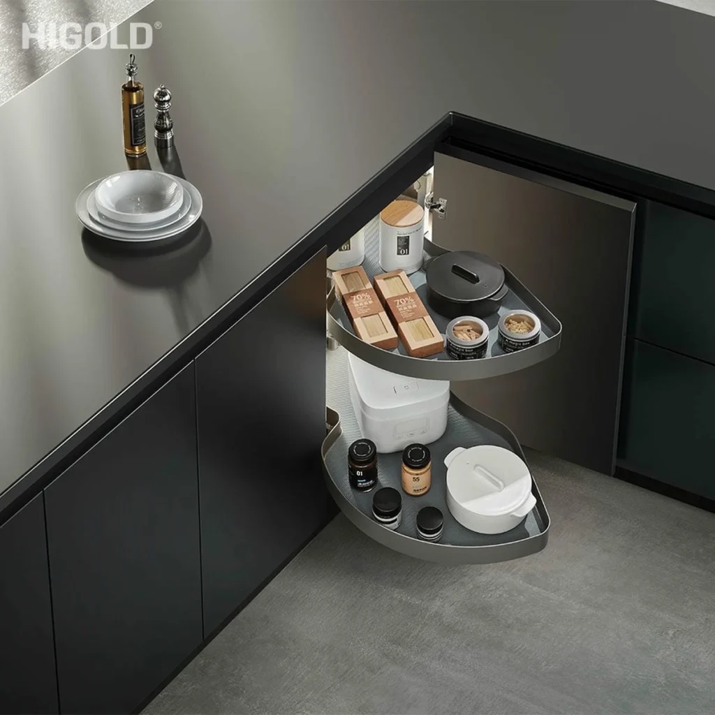 (420mm) Giá góc hình lá HiGold Shear, khay hộp (Trái, Phải)