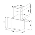 (80cm, T) Hút mùi HAFELE kính đứng HAFELE HH-WVG80E 533.86.018 (670m3/h)