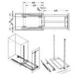 (K, 300-400mm) Rổ đa năng Kesseböhmer Dispensa Junior III 545.11.762 545.11.573