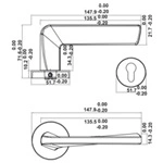(SET D) Bộ tay nắm gạt HAFELE 499.63.626 499.63.630 (Xám ghi)