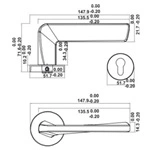 (SET D) Bộ tay nắm gạt HAFELE 499.63.627 499.63.631 (Đồng bóng)