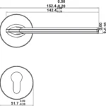 (SET A) Bộ tay nắm gạt HAFELE 499.63.600 499.63.604 (Nickel mờ)