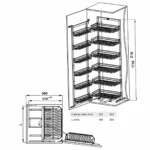 (P,X450, H1710, oval) Rổ tủ đồ khô HAFELE 595.71.043 KARA SWING