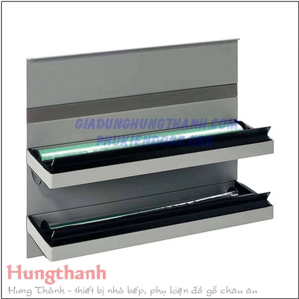 Kệ treo cuộn nylon và màng nhôm lắp vào thanh nhôm treo tường Hafele 521.01.511