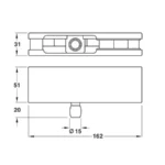 Kẹp kính trên có ty Hafele inox mờ 981.00.020