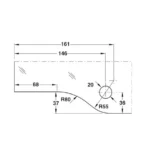 Kẹp kính trên có ty Hafele inox mờ 981.00.020