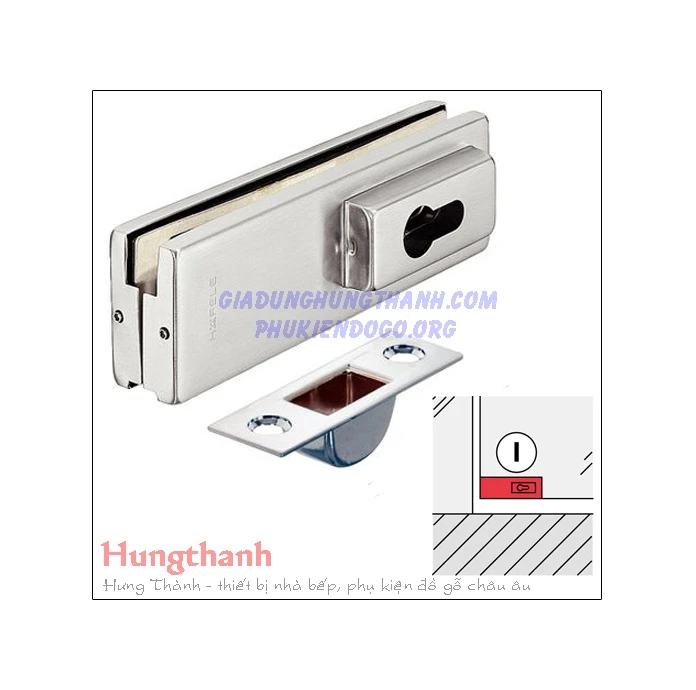 Khoá kẹp chân kính Hafele inox bóng 981.00.401