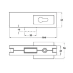 Khoá kẹp chân kính Hafele inox mờ 981.00.400