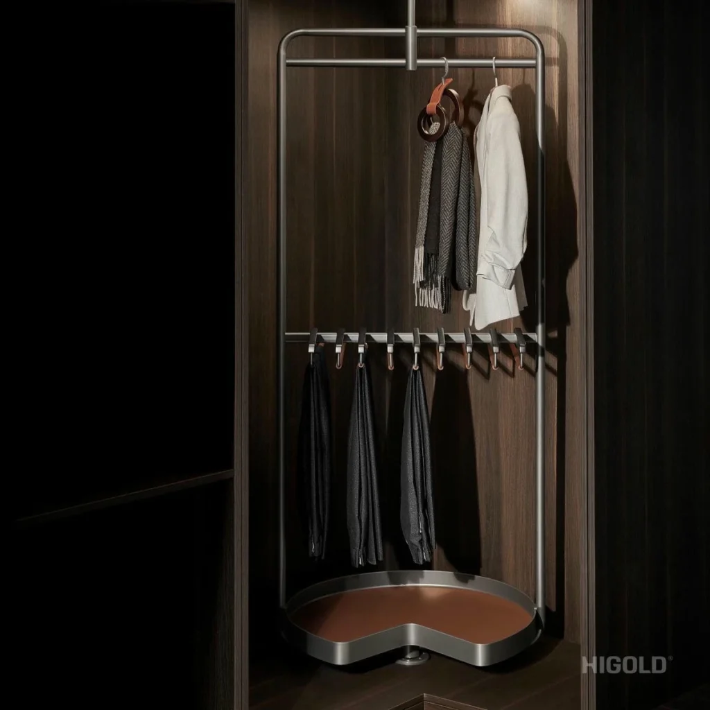 Khung treo quần áo góc tủ, HiGold Series BV 2.0 (Nâu)