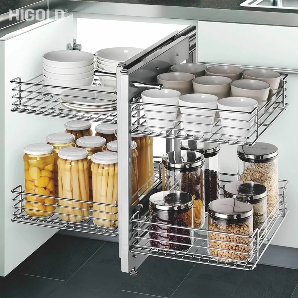 (450mm) Giá góc mở toàn phần HiGold StarLink, inox304 nan tròn