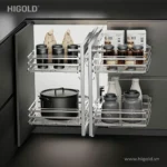 (450mm) Giá góc mở toàn phần HiGold Diamond 2.0, inox304 nan dẹt