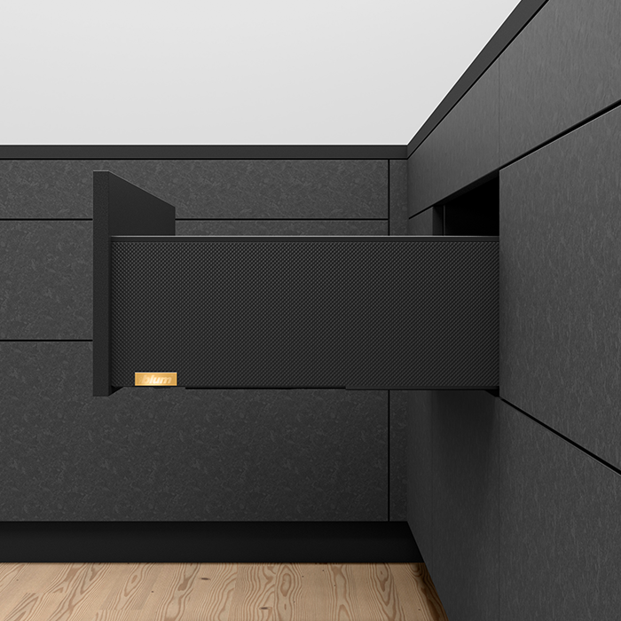 (40kg,C.177mm) Ray hộp Blum LEGRABOX C Special edition 770M5002S FA 4568688 (Vân carbon – Carbon black matt)