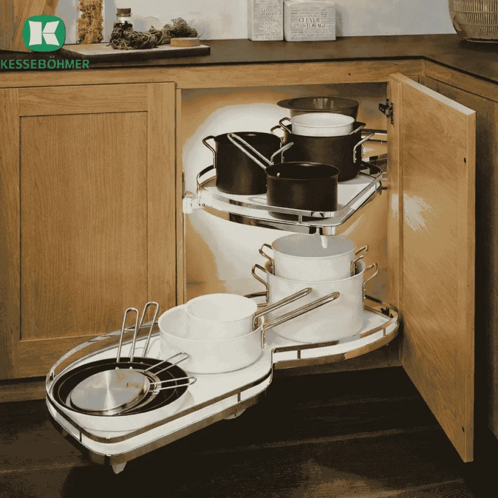 (K, 450mm, trái) Rổ góc Kesseböhmer 541.32.671 Lemans II (Xoay trái)