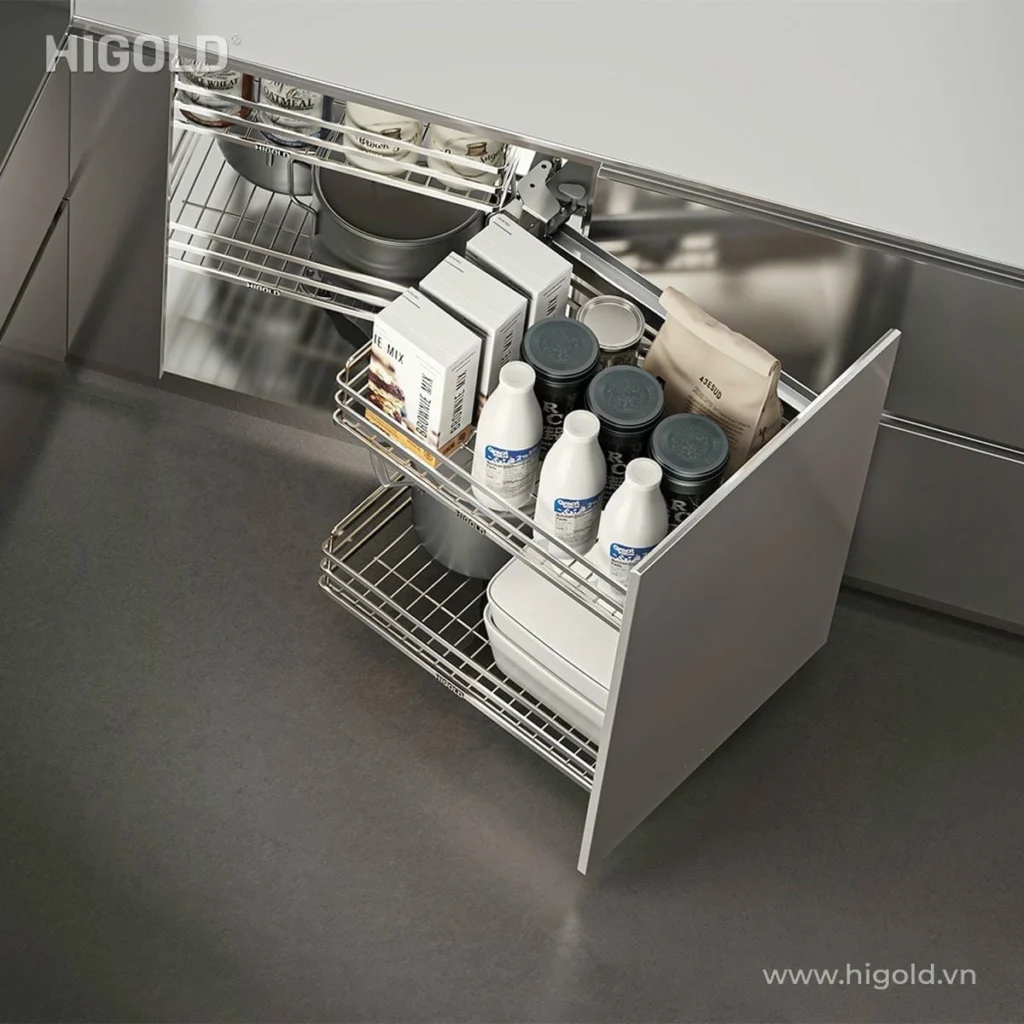 (400mm) Giá góc liên hoàn HiGold Diamond, inox304 (Trái, Phải)