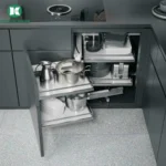 (K, 450mm, trái) Rổ góc Kesseböhmer 546.17.004 Magic corner (Xoay trái)