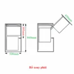 (K, 450mm, trái) Rổ góc Kesseböhmer 546.17.005  Magic corner (Xoay phải)