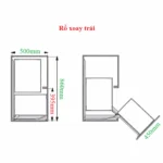 (K, 450mm, trái) Rổ góc Kesseböhmer 546.17.004 Magic corner (Xoay trái)