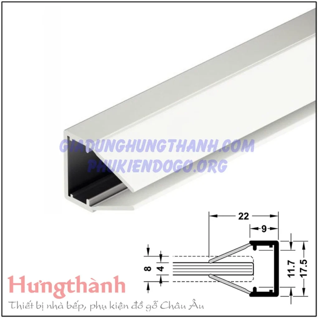 (5108,2.0m) Máng LED kẹp kính HAFELE 833.74.733 (4-8mm)