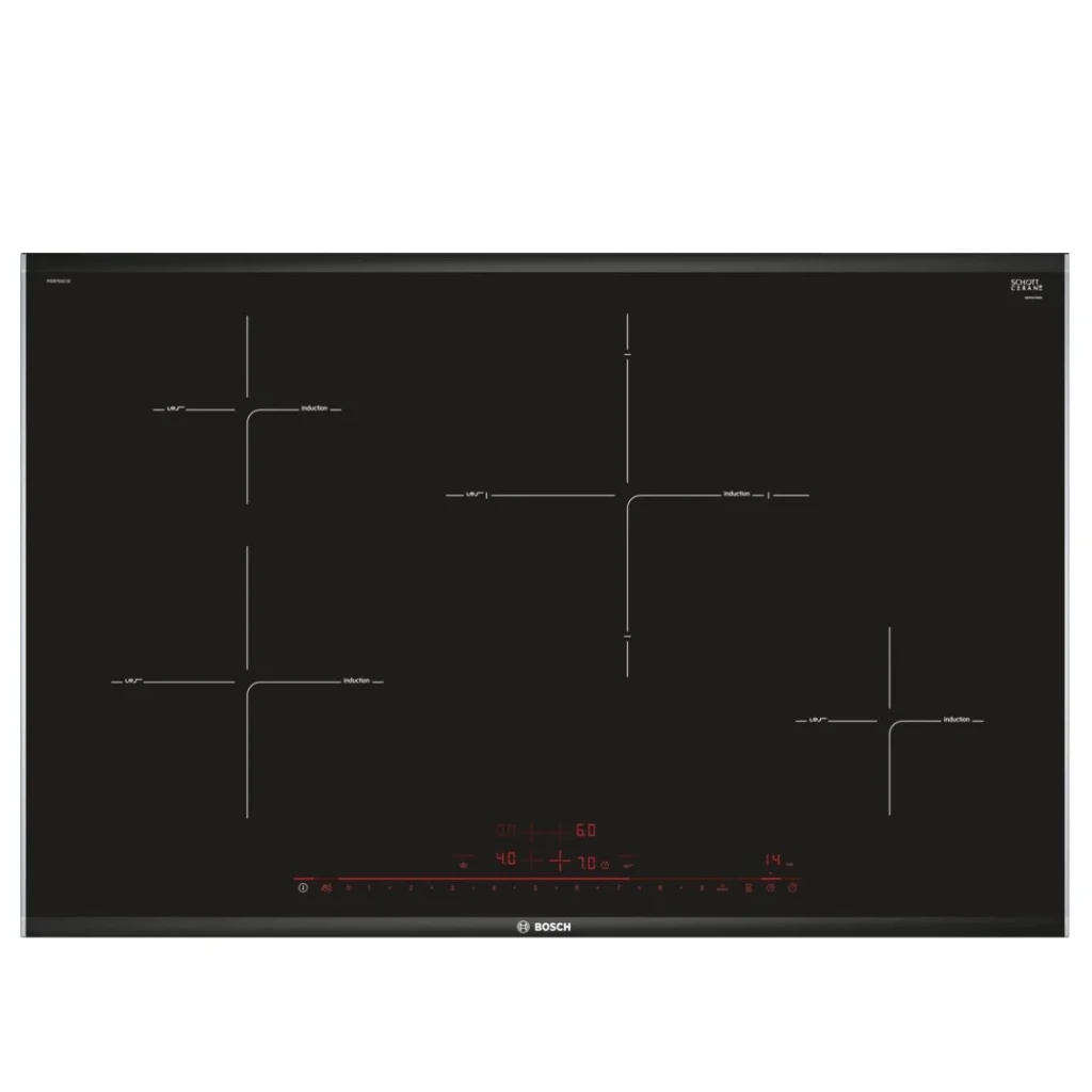 (82cm,7.4kW) Bếp từ BOSCH Series 8 PIE875DC1E, 4 vùng nấu