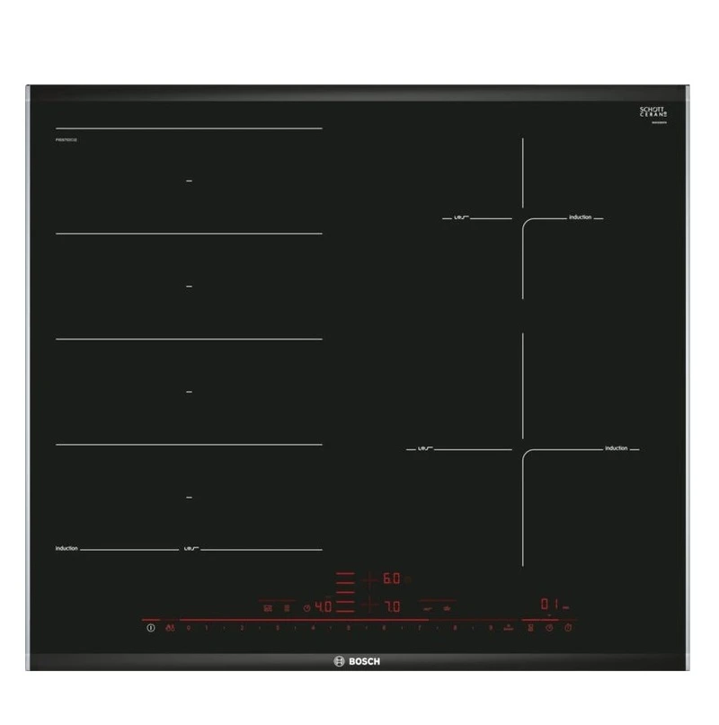 (60cm,7.4kW) Bếp từ BOSCH Series 8 PXE675DC1E, 4 vùng nấu